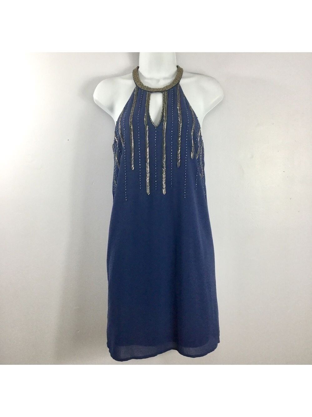 Beaded Halter Dress Size S NWT